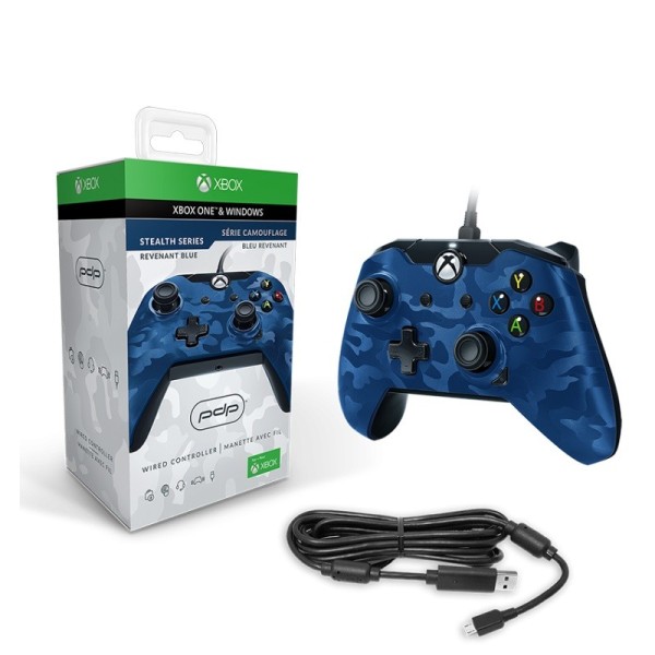 Comando Xbox One - Wired  Azul Camo - Licenciado