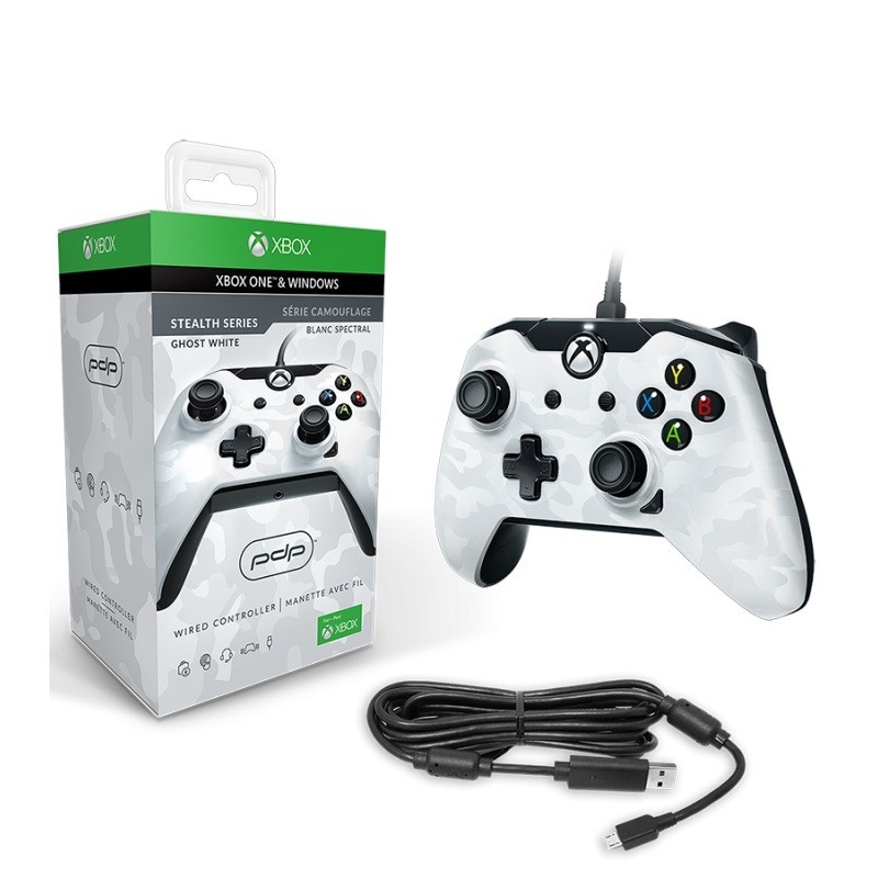 Comando Xbox One - Wired Branco Camo - Licenciado