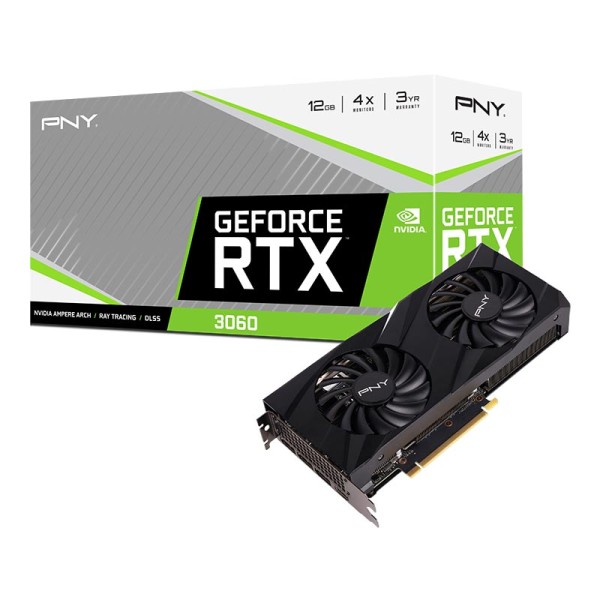 Placa Gráfica  PNY GEFORCE RTX 3060 12GB VERTO Dual Fan