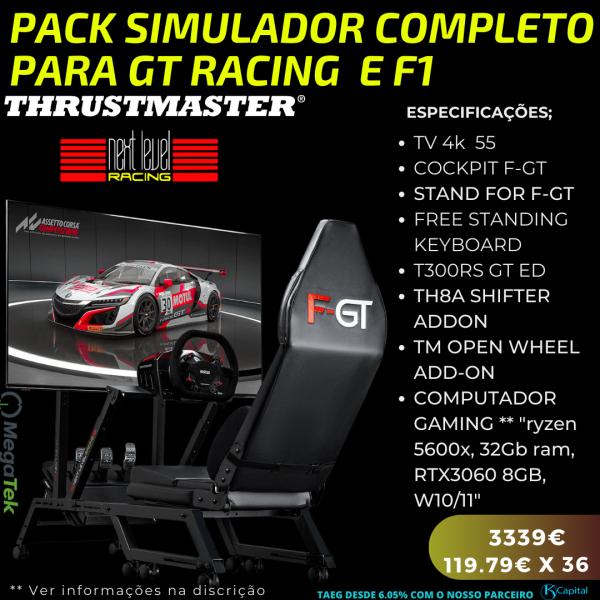 Pack Simulador completo para  GT Racing e F1